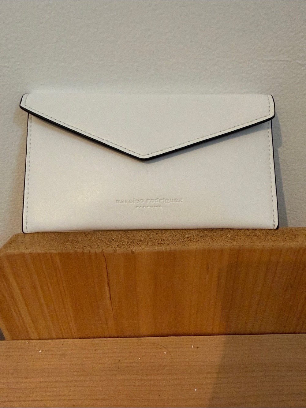 Narciso Rodriguez White Envelope Wristlet Clutch